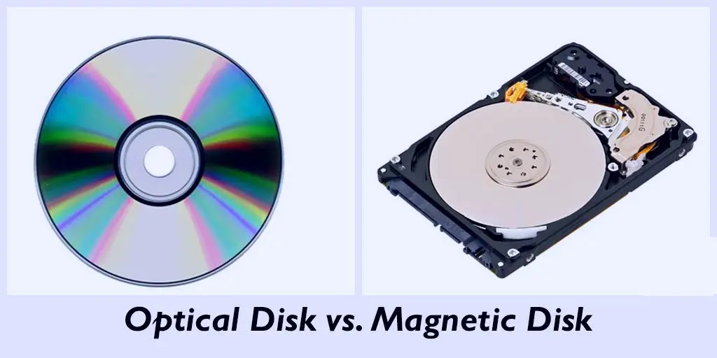 चुंबकीय डिस्क और ऑप्टिकल डिस्क के बीच अंतर (Differences between Magnetic disk and Optical disc)