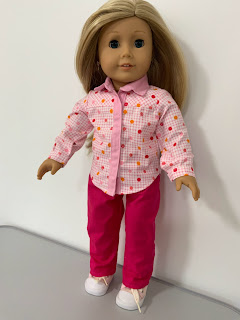 Valspierssews 18" doll button down shirt