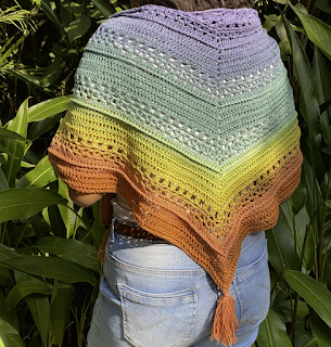 The gorgeous Harmony Scarf draped across the back