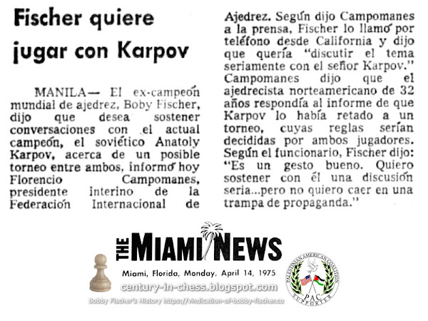 Fischer Quiere Jugar Con Karpov