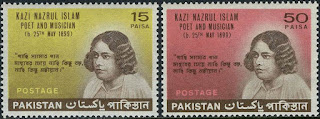 Stamp on Kazi Nazrul Islam issued by Pakistan