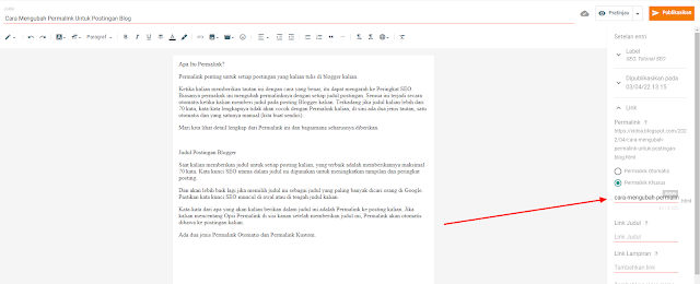 Cаrа Mеngubаh Pеrmаlіnk Untuk Pоѕtіng Blоg