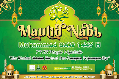 Desain baner Maulid nabi Muhammad SAW free .CDR