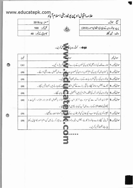 aiou-past-papers-matric-code-253