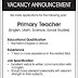 Vacancy Announcement For the Post of Teacher