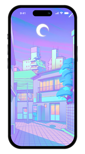 chill aesthetic lo-fi vibe city wallpaper for iphone