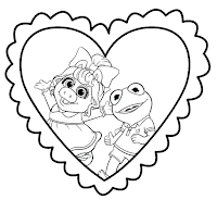 Kermit and Piggy coloring page