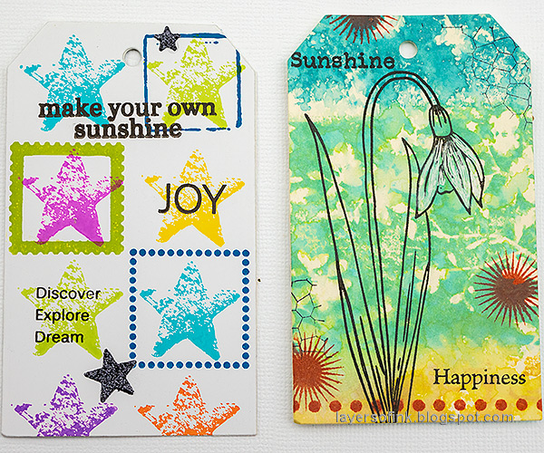 Layers of ink - Scrap Paper Tag Book Tutorial by Anna-Karin Evaldsson.