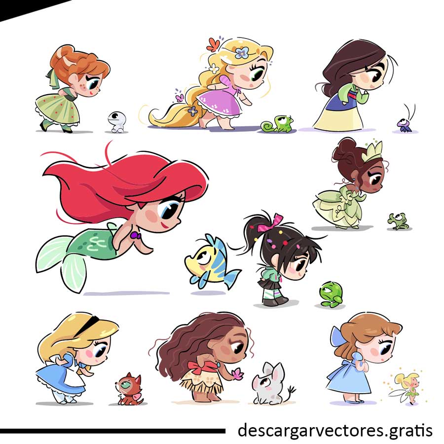 princesas vectorizadas