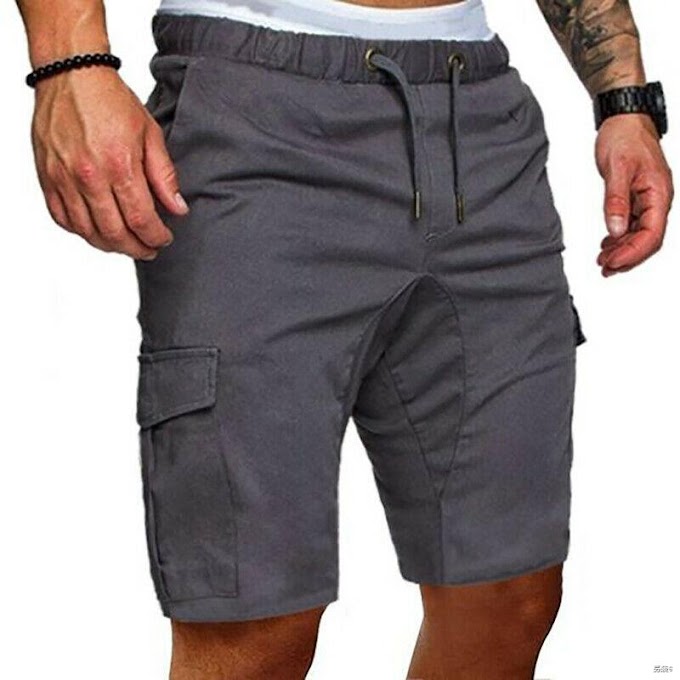 [ stph09ay19 ] ◕❂Mens Cargo Shorts Pants Casual Summer Beach Sport Gym กางเกงวิ่งออกกำลังกายกางเกงขาสั้นยางยืด