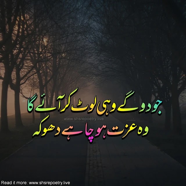 dhoka poetry in urdu copy paste - izzat urdu poetry image