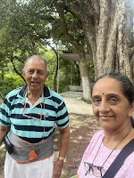 My father and I near the Banyan tree