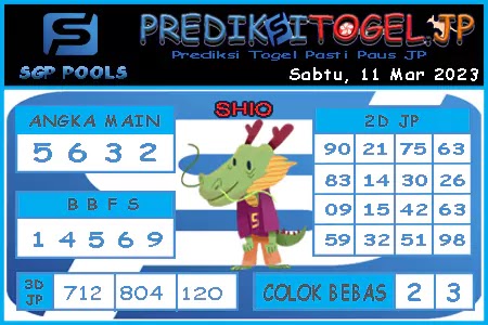 Prediksi Togel Singapura JP Sabtu 11 Maret 2023