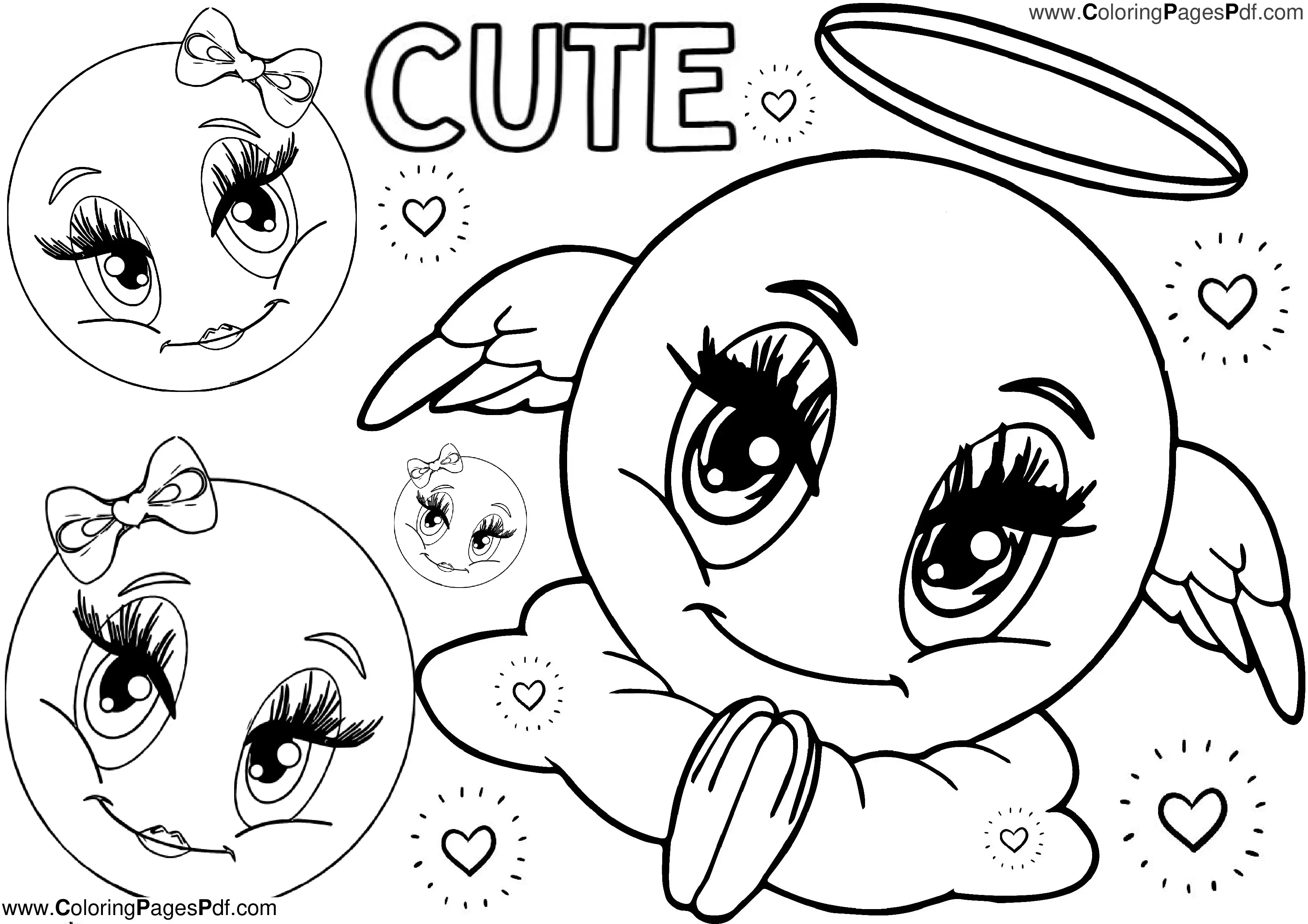 Emoji coloring pages for girls