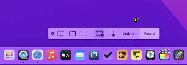 Cách quay màn hình Mac bằng thanh công cụ ảnh chụp màn hình (Screenshot Toolbar)