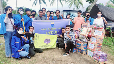 PMII Lotim Salurkan Bantuan Untuk Korban Banjir Lombok Barat