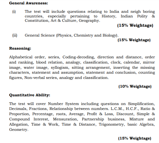 HSSC Group-D Exam Syllabus Pattern