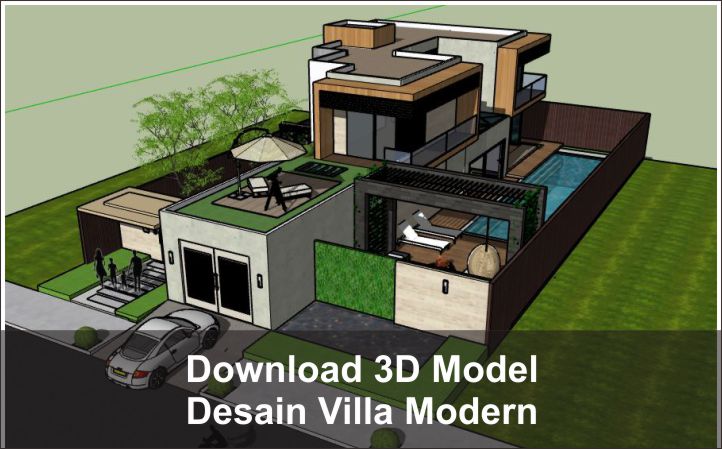 download 3D Villa Modern 2 Lantai