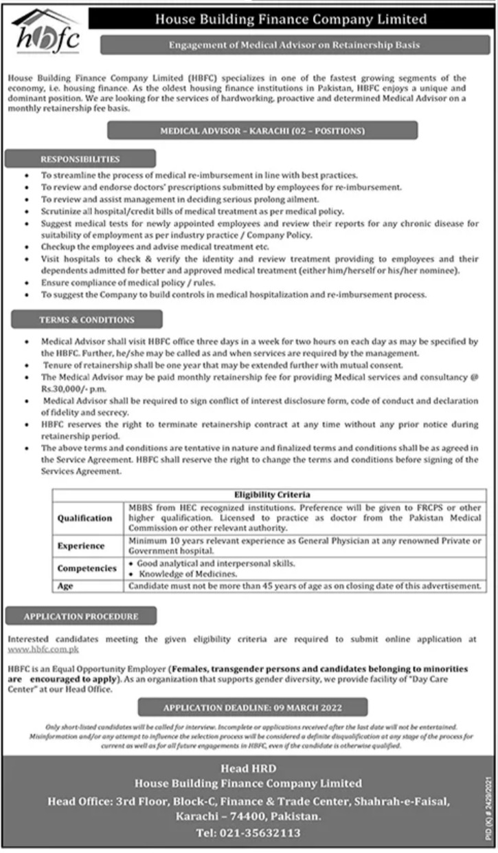 House Building Finance Company Limited (HBFC) Jobs 2022 | Latest Job in Pakistan