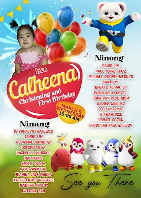 Bidanamu Invitation for Christening and First Birthday