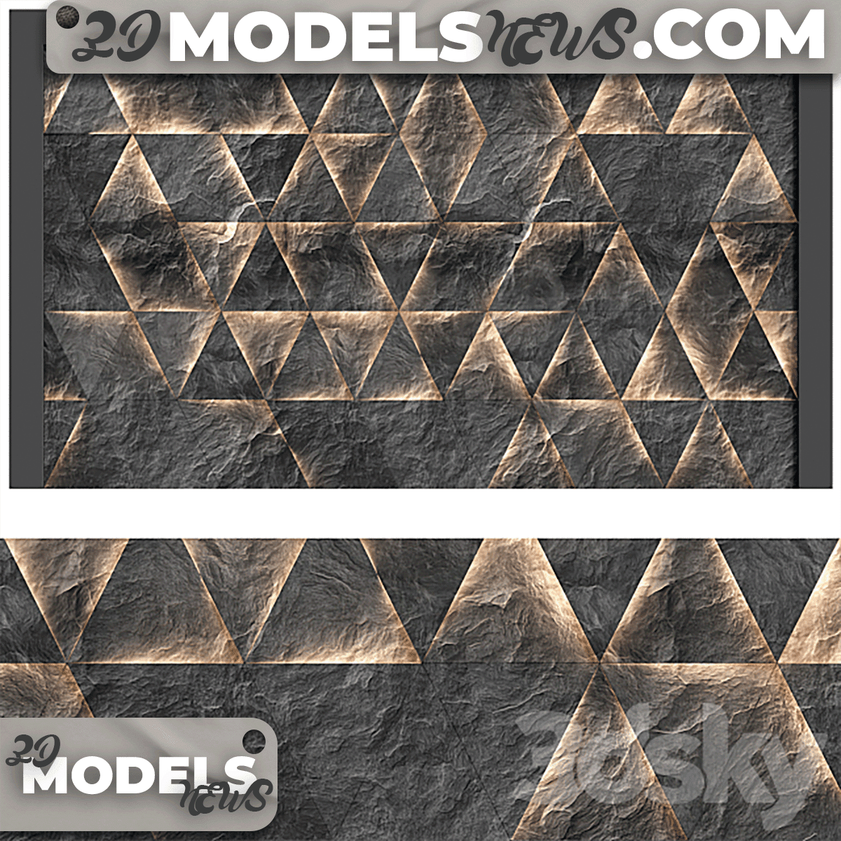 Backlit stone wall panel model 1