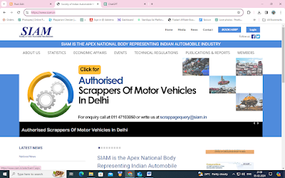 Go To Official Website Of  Society of Indian Automobile Manufacturers (siam.in) https://www.siam.in/