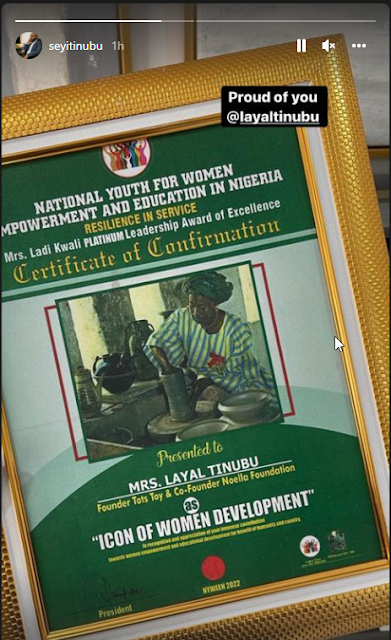 Layal Tinubu bags National Youth For Women Empowerment Recognition