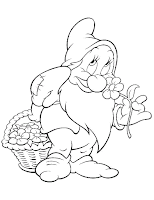 Dwarf with flower coloring page