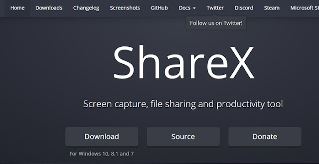 sharex - aplikasi perekam layar pc