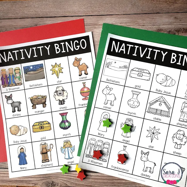 Play Nativity Bingo during your on your Catholic zoom call with kids.