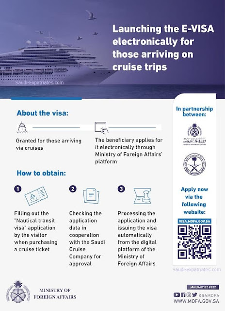 Ministry of Foreign Affairs launches Saudi e-Visa service for Cruise Tourists - Saudi-Expatriates.com
