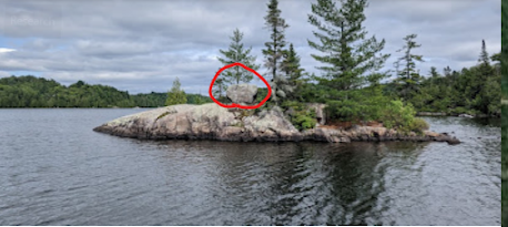 Eagle Rock Closeup on Neil Peart's Island