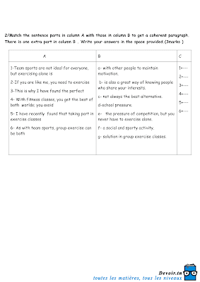 تحميل فرض مراقبة 2 أنقليزية مع الاصلاح سنة تاسعة أساسي pdf Anglais  سنة 9, تمارين أنقليزية  مع الإصلاح موقع مسار التميز 9ème,mid-term test english