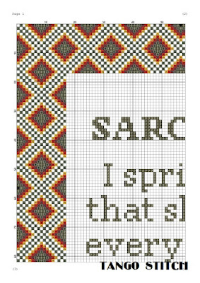 Sarcasm funny quote cross stitch pattern