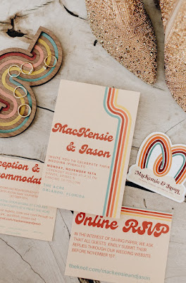 rainbow colored wedding invitations