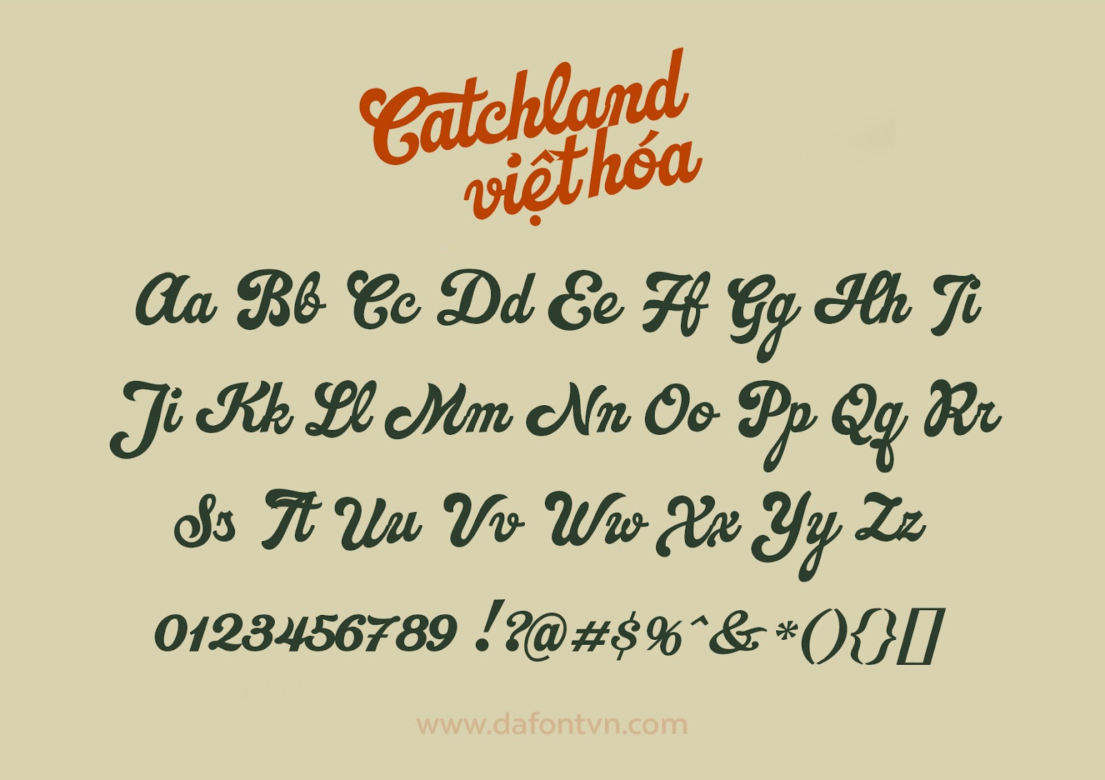 Font Catchland Character