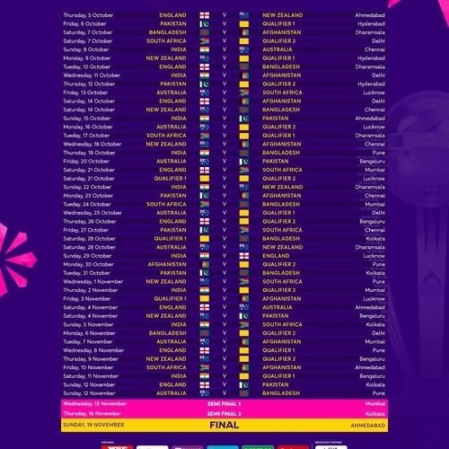 ICC World Cup 2023 live