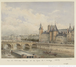 Название :  [Vue du Pont au Change et du quai de l'Horloge] : [dessin] / Civeton Автор  :  Civeton, Christophe (1796-1831). Dessinateur Дата издания :  1829