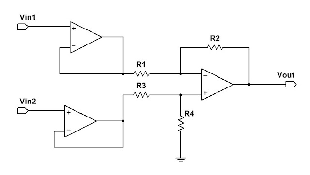 buffered difference amplifier as instrumentation amplifier