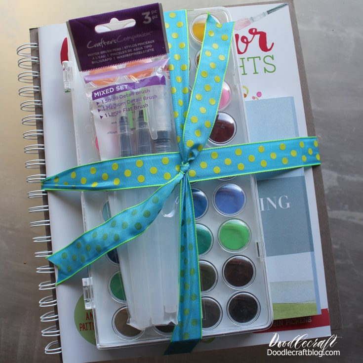 Step 4: Fill with Goodies! I included a Watercolor gift pack: