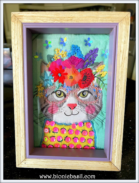 The BBHQ Midweek News Round-Up ©BionicBasil® The P.A.'s Cute Embroidery Framed Picture of Purrtuna