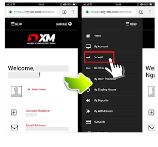 How to withdraw and deposit money to deposit in XM