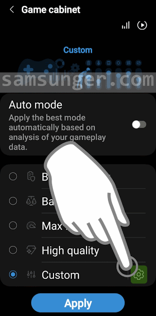 Path of Custom Mode Settings for Game Booster Plus GIF