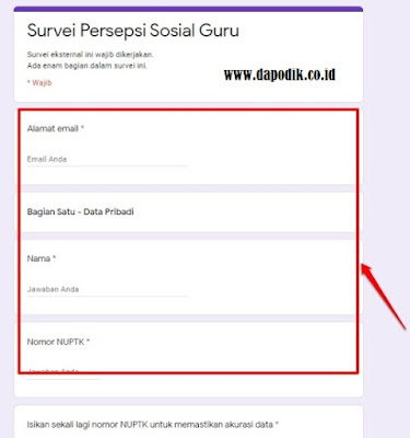 Maka Pendaftar akan dihadapkan pada beberapa kusioner yang harus diisi oleh pendaftar. Isikan hingga selesai