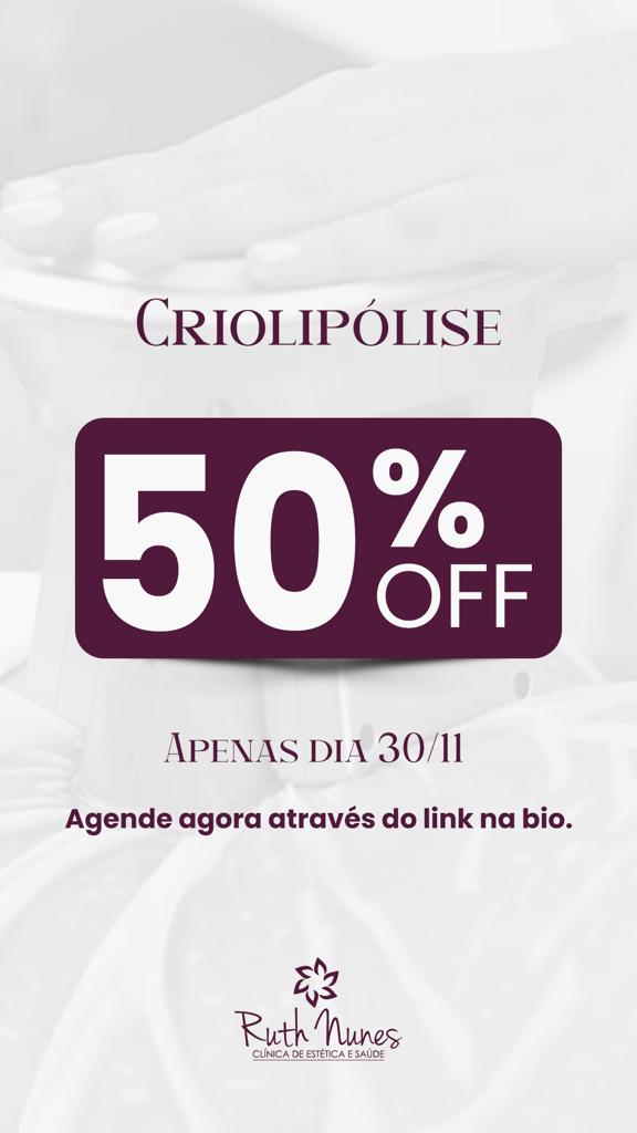 Criolipólise com 50% de desconto na Clínica Ruth Nunes