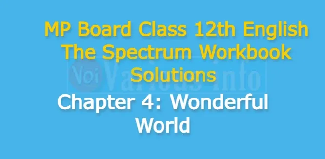 MP Board Class 12th English The Spectrum Workbook Solutions Chapter 4 Wonderful World