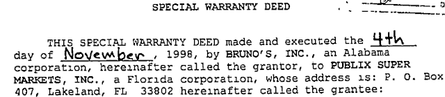 Screenshot of Bruno’s #184 / Publix #689 deed