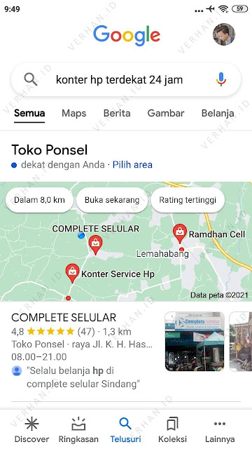 cari lokasi konter hp terdekat