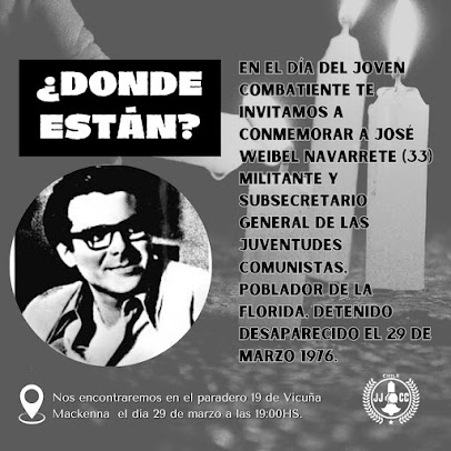 Las Juventudes Comunistas te Invita a Conmemorar a José Weibel Navarrete