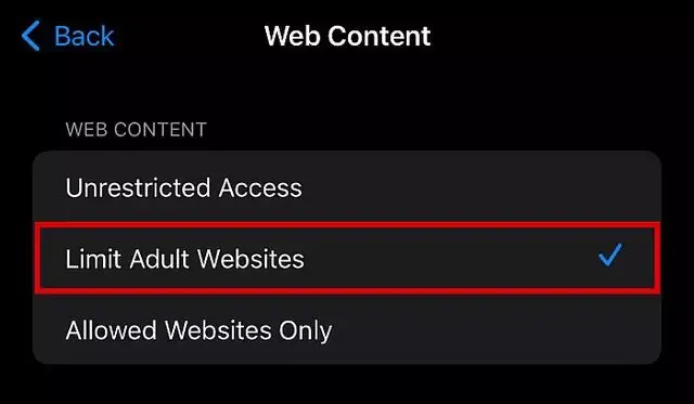 حظر مواقع محددة في متصفح سفاري Safari على ايفون
